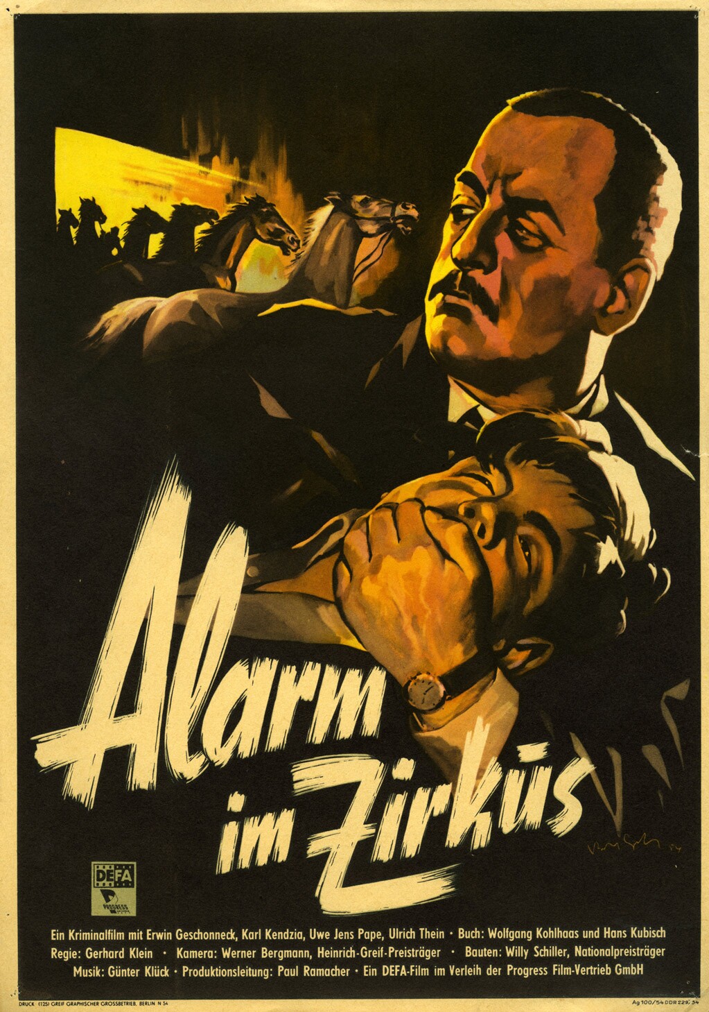 Plakat zu dem Film: Alarm im Zirkus (Filmmuseum Potsdam / DEFA-Stiftung RR-F)