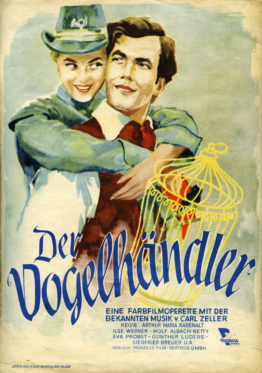 Plakat zu dem Film: Der Vogelhändler (Filmmuseum Potsdam / DEFA-Stiftung RR-F)