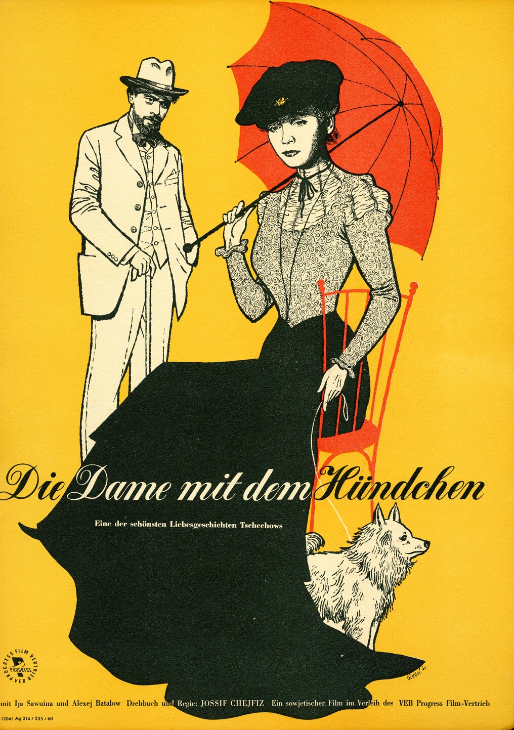 Plakat zu dem Film: Die Dame mit dem Hündchen (Filmmuseum Potsdam / DEFA-Stiftung RR-F)