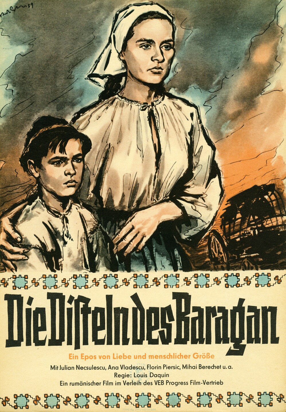 Plakat zu dem Film: Die Disteln des Baragan (Filmmuseum Potsdam / DEFA-Stiftung RR-F)