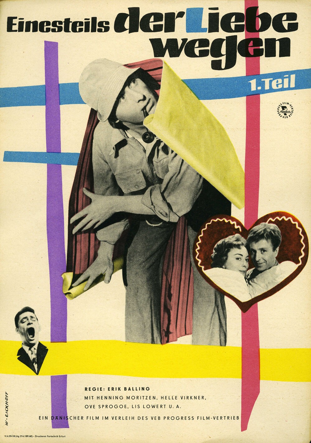 Plakat zu dem Film: Einesteils der Liebe wegen (1.Teil) (Filmmuseum Potsdam / DEFA-Stiftung RR-F)