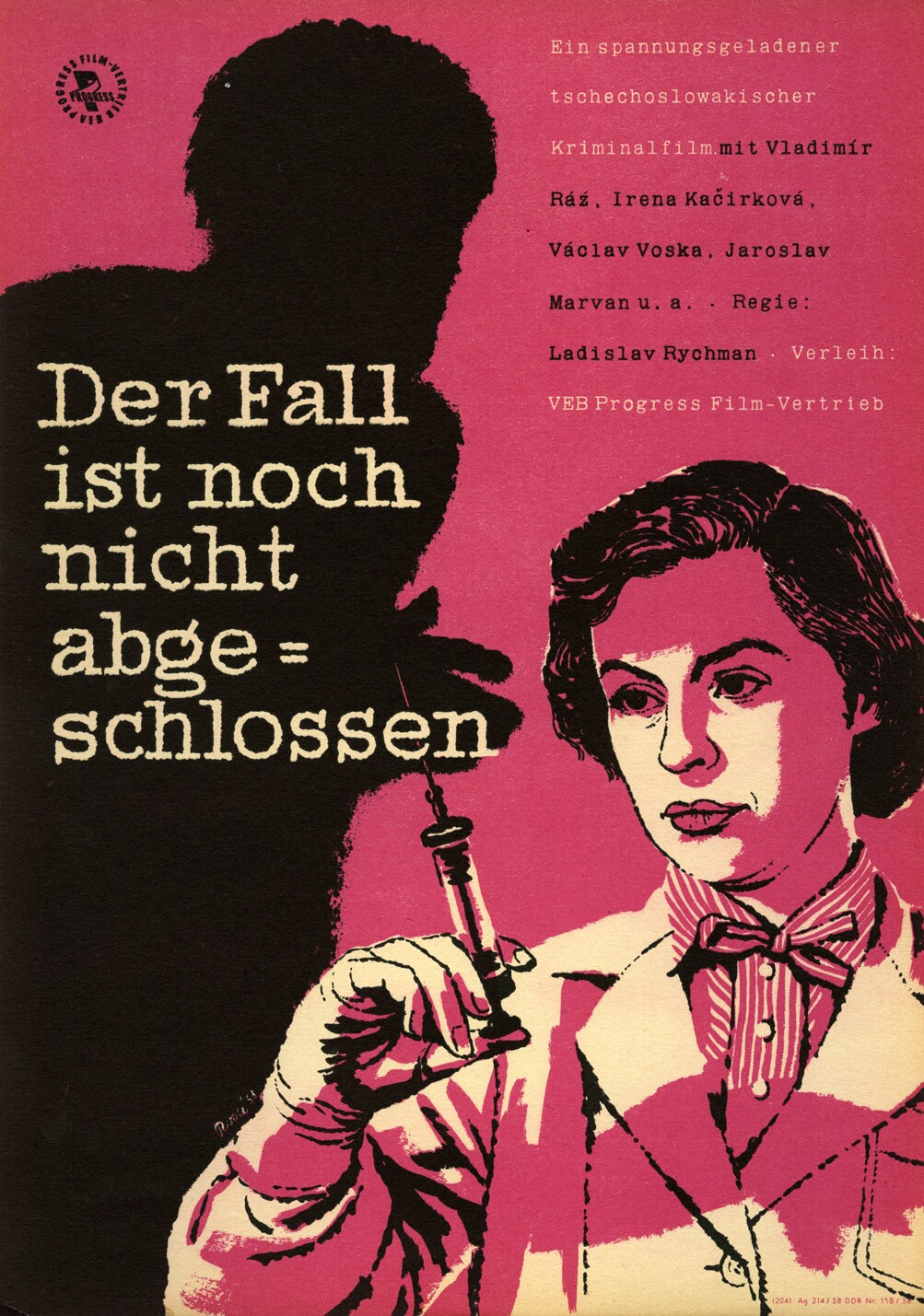 Plakat zu dem Film: Der Fall ist noch nicht abgeschlossen (Filmmuseum Potsdam / DEFA-Stiftung RR-F)