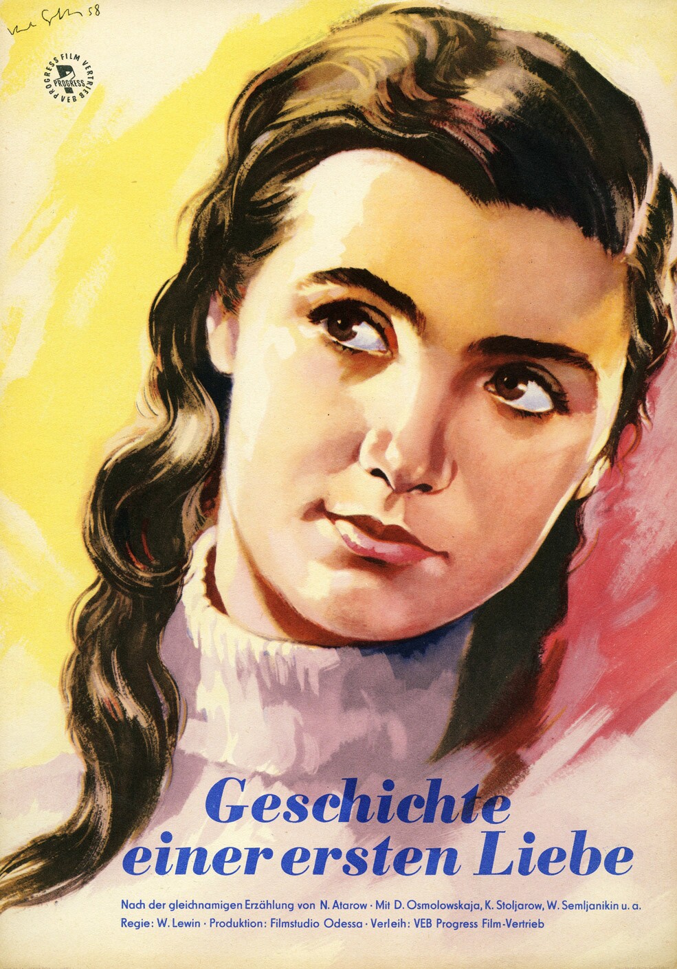 Plakat zu dem Film: Geschichte einer ersten Liebe (Filmmuseum Potsdam / DEFA-Stiftung RR-F)
