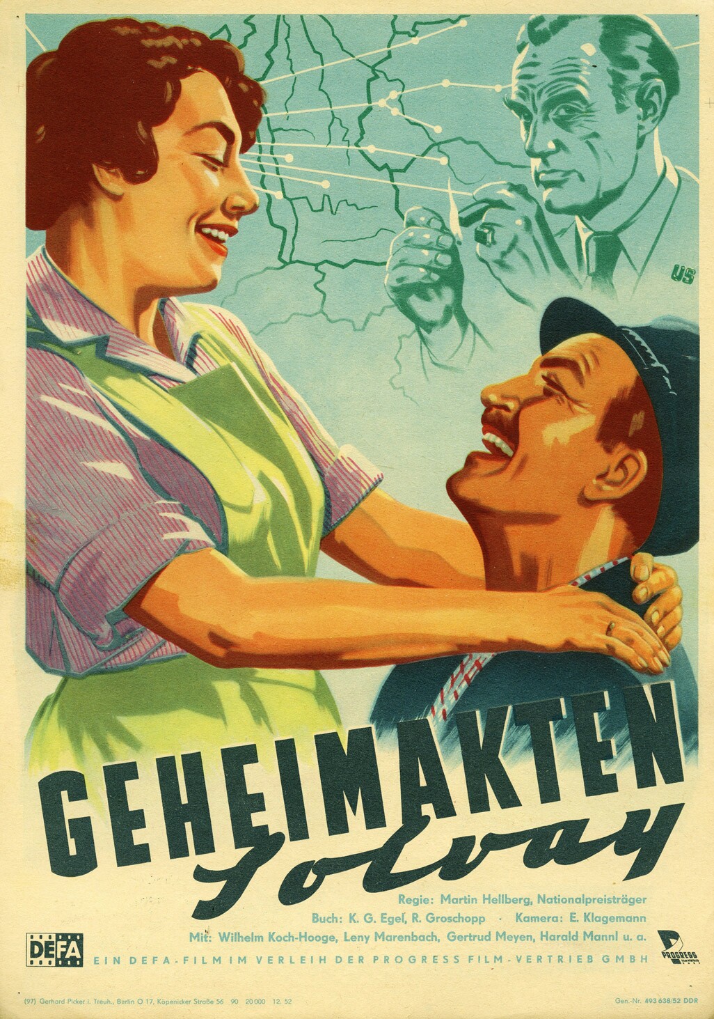 Plakat zu dem Film: Geheimakten Solvay (Filmmuseum Potsdam / DEFA-Stiftung RR-F)