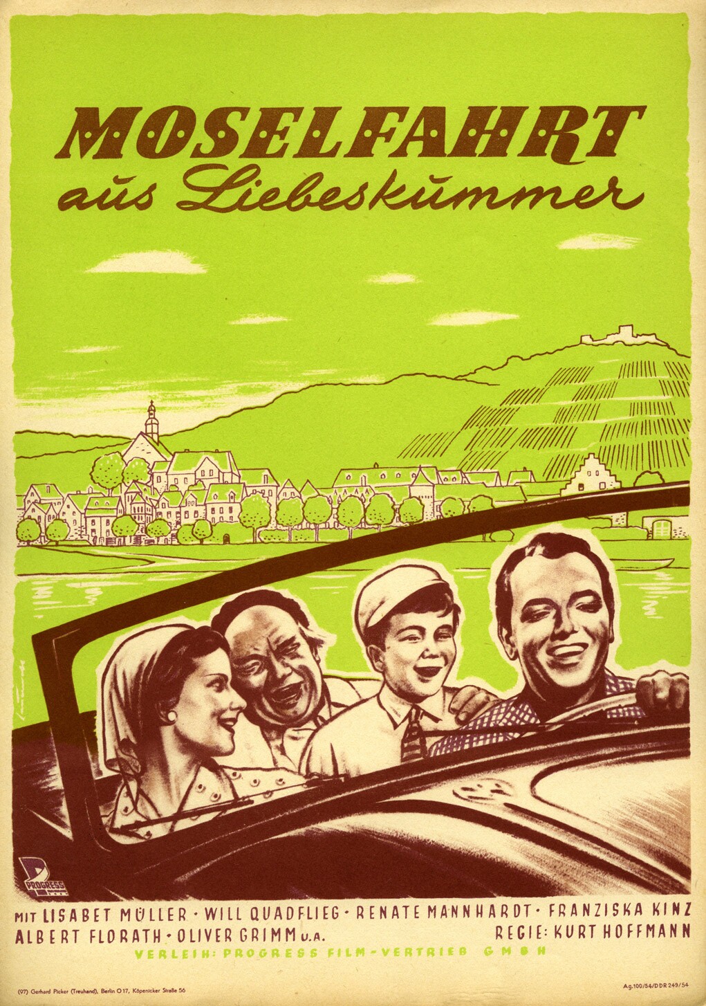 Plakat zu dem Film: Moselfahrt aus Liebeskummer (Filmmuseum Potsdam / DEFA-Stiftung RR-F)