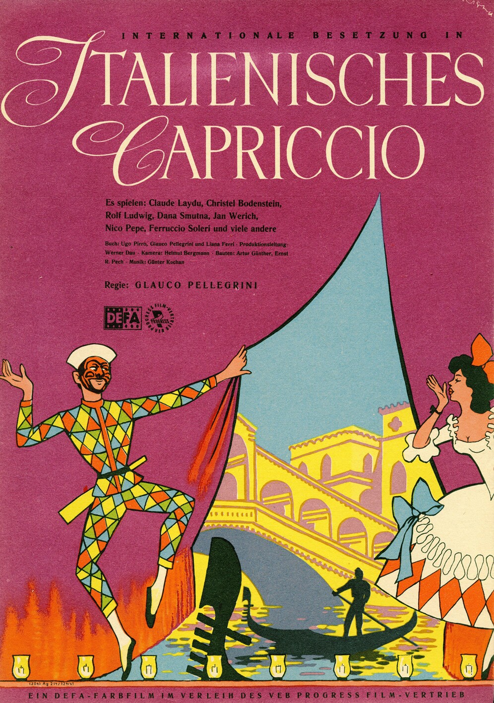 Plakat zu dem Film: Italienisches Capriccio (Filmmuseum Potsdam / DEFA-Stiftung RR-F)
