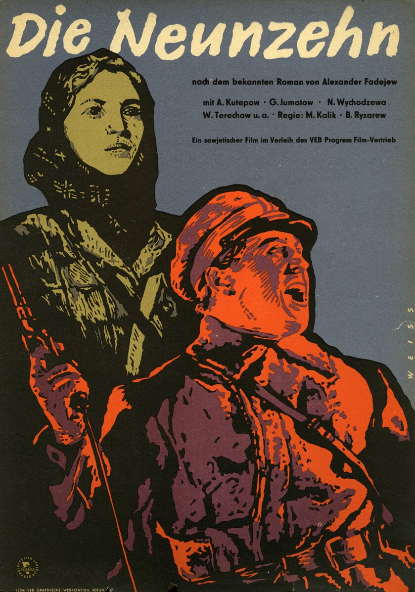 Plakat zu dem Film: Die Neunzehn (Filmmuseum Potsdam / DEFA-Stiftung RR-F)