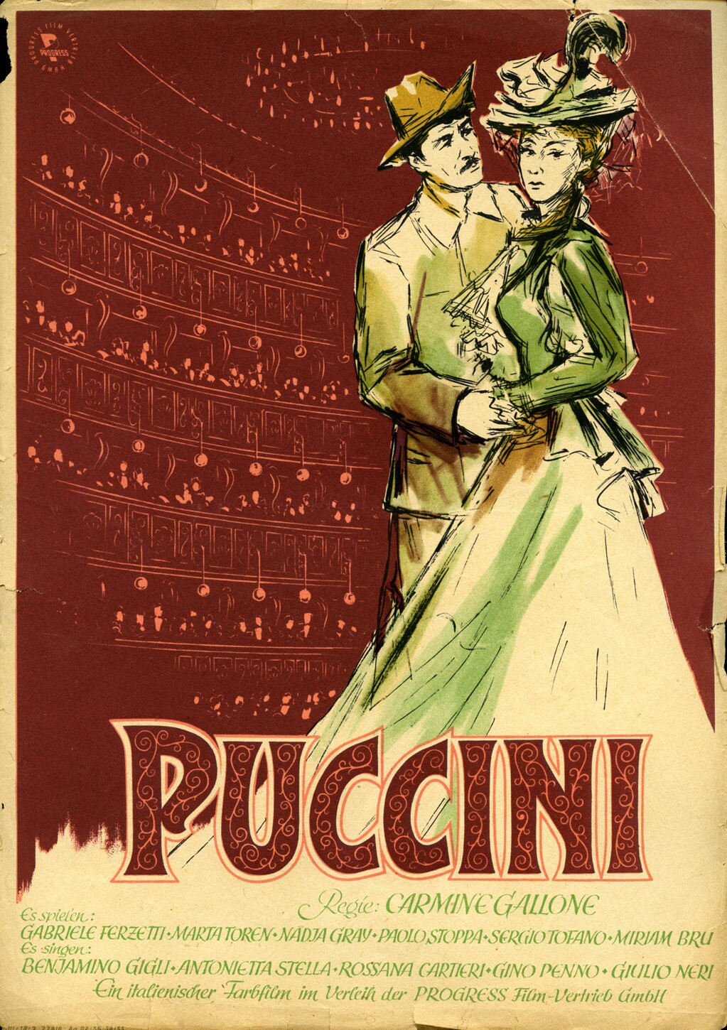 Plakat zu dem Film: Puccini - Liebling der Frauen, Meister der Melodien (Filmmuseum Potsdam / DEFA-Stiftung RR-F)