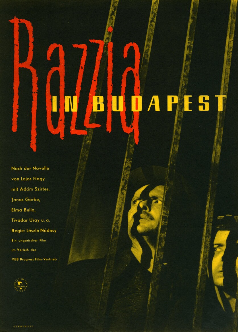 Plakat zu dem Film: Razzia in Budapest (Filmmuseum Potsdam / DEFA-Stiftung RR-F)