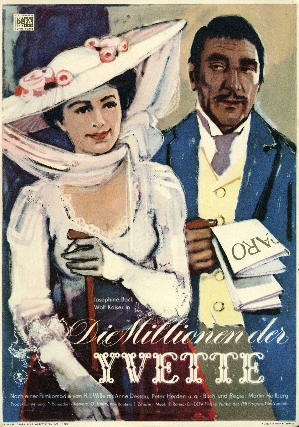 Plakat zu dem Film: Die Millionen der Yvette (Filmmuseum Potsdam / DEFA-Stiftung RR-F)
