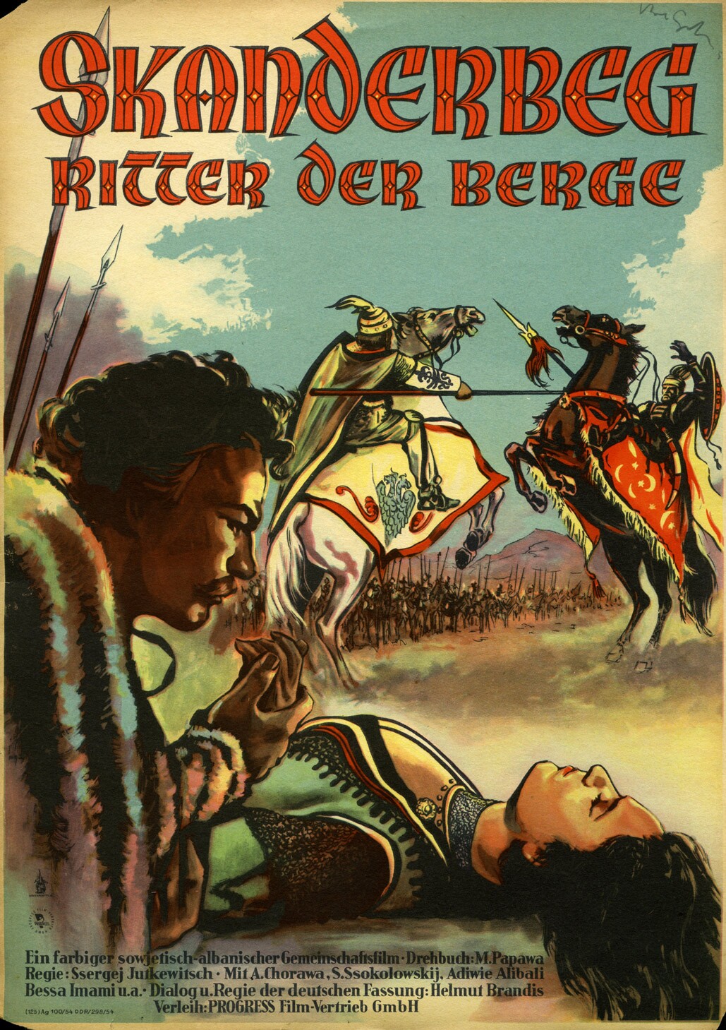 Plakat zu dem Film: Skanderbeg - Ritter der Berge (Filmmuseum Potsdam / DEFA-Stiftung RR-F)