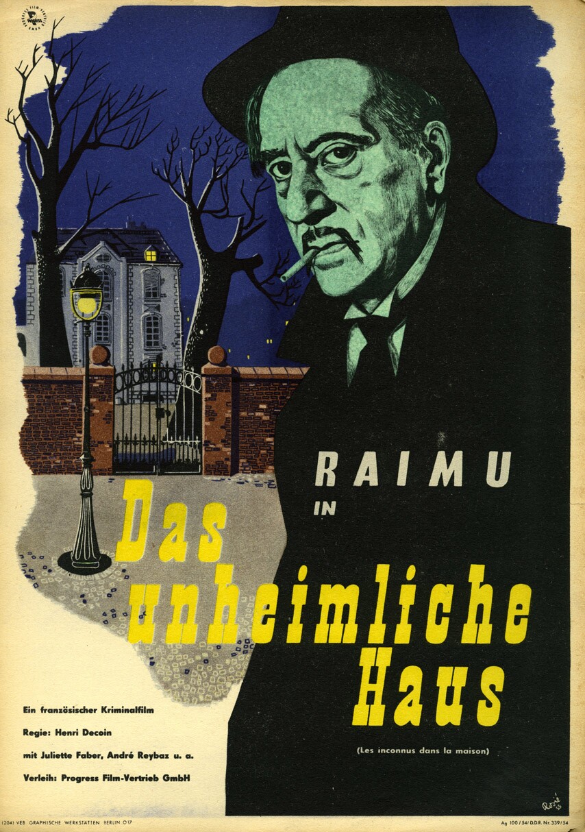 Plakat zu dem Film: Das unheimliche Haus (Filmmuseum Potsdam / DEFA-Stiftung RR-F)