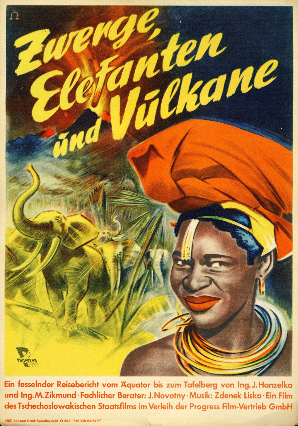 Plakat zu dem Film: Zwerge, Elefanten und Vulkane (Filmmuseum Potsdam / DEFA-Stiftung RR-F)
