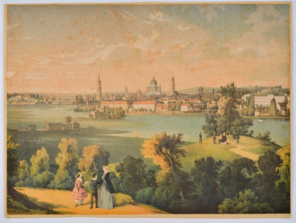 Aussicht vom Babelsberg über die Havelwiesen auf Potsdam (Potsdam Museum - Forum für Kunst und Geschichte CC BY-NC-SA)