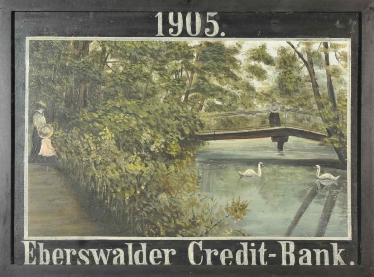 Holzbildtafel &quot;Wunderbrücke&quot; (Museum Eberswalde CC BY-NC-SA)