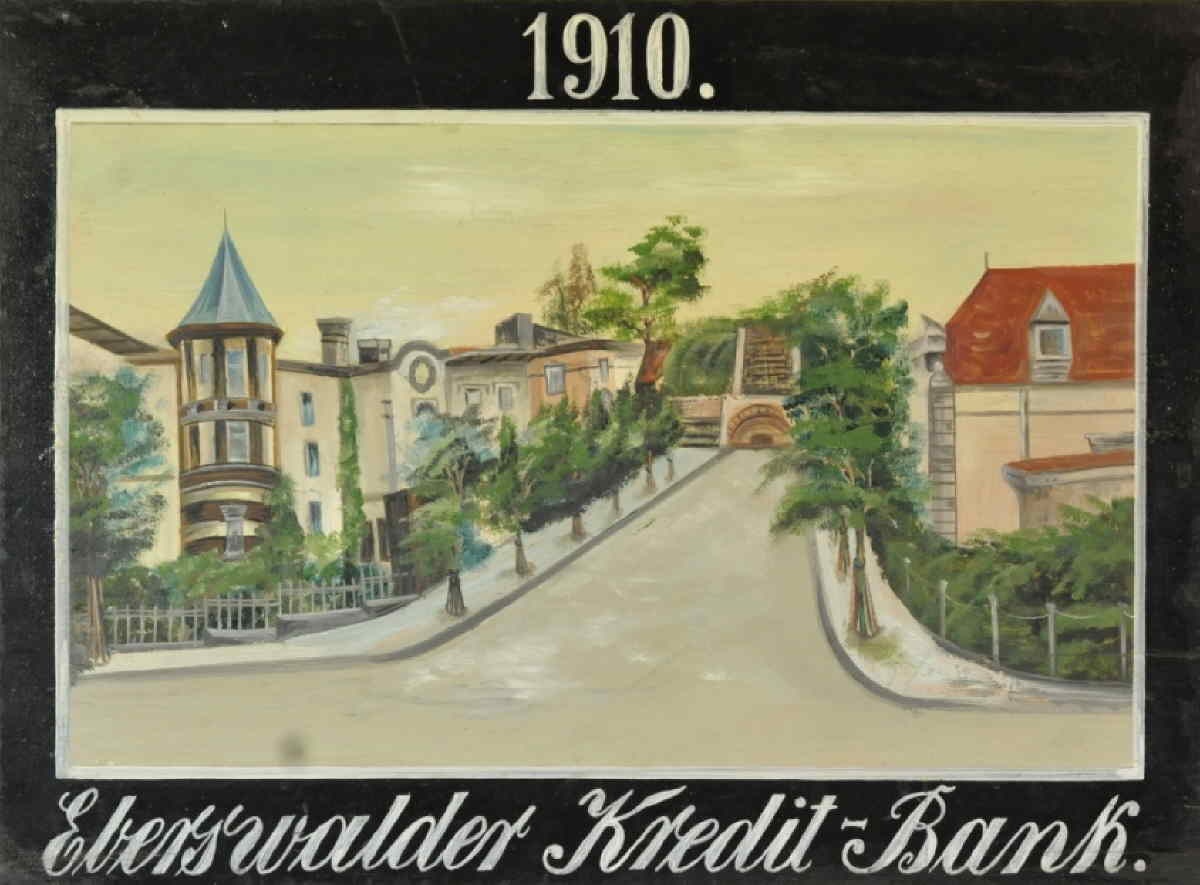 Holzbildtafel &quot;Moltkestraße mit Treppe&quot; (Museum Eberswalde CC BY-NC-SA)