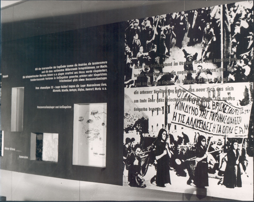 &quot;Museum des antifaschistischen Freiheitskampfes der europäischen Völker&quot; (1961), Abteilung: Griechenland (Gedenkstätte und Museum Sachsenhausen CC BY-NC-SA)
