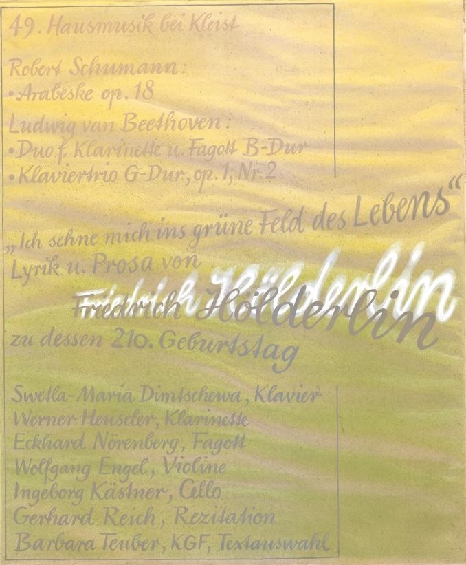 49. Hausmusik bei Kleist: &quot;Ich sehne mich ins grüne Feld des Lebens&quot; - zum 210. Geburtstag Friedrich Hölderlins (Kleist-Museum Frankfurt (Oder) CC BY-NC-SA)