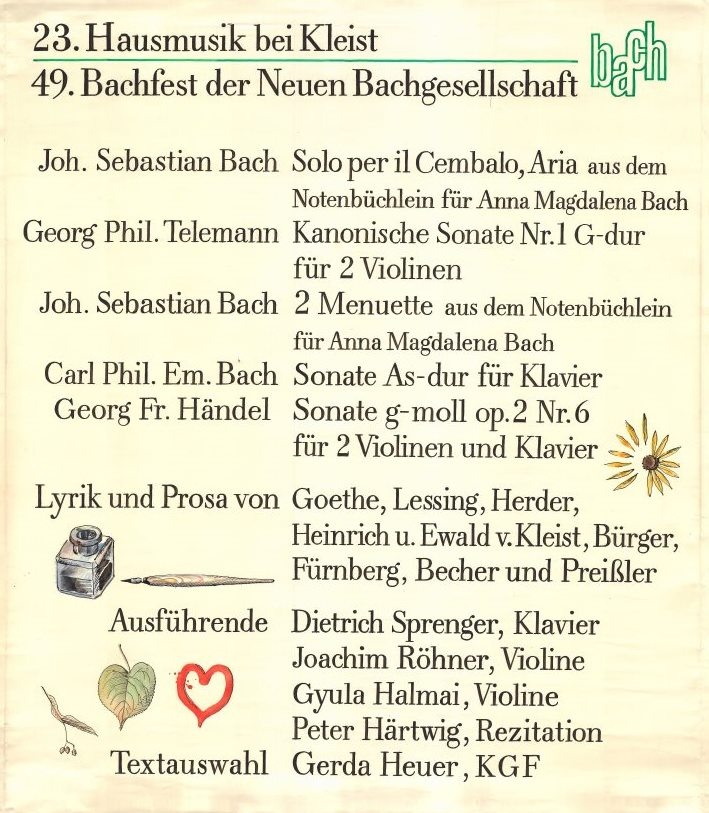 23. Hausmusik bei Kleist: &quot;Liebe, Glück und Lebensfreude - Impressionen aus 2 Jahrhunderten&quot; / 49. Bachfest der Neuen Bachgesellschaft (Kleist-Museum Frankfurt (Oder) CC BY-NC-SA)