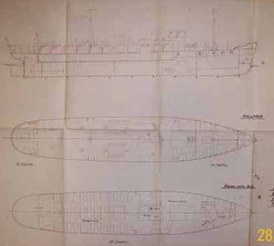 Fahrgastschiff D. &quot;Lankwitz&quot;, Umbauplan, Konstruktionsplan (Binnenschifffahrtsmuseum Oderberg CC BY-NC-SA)