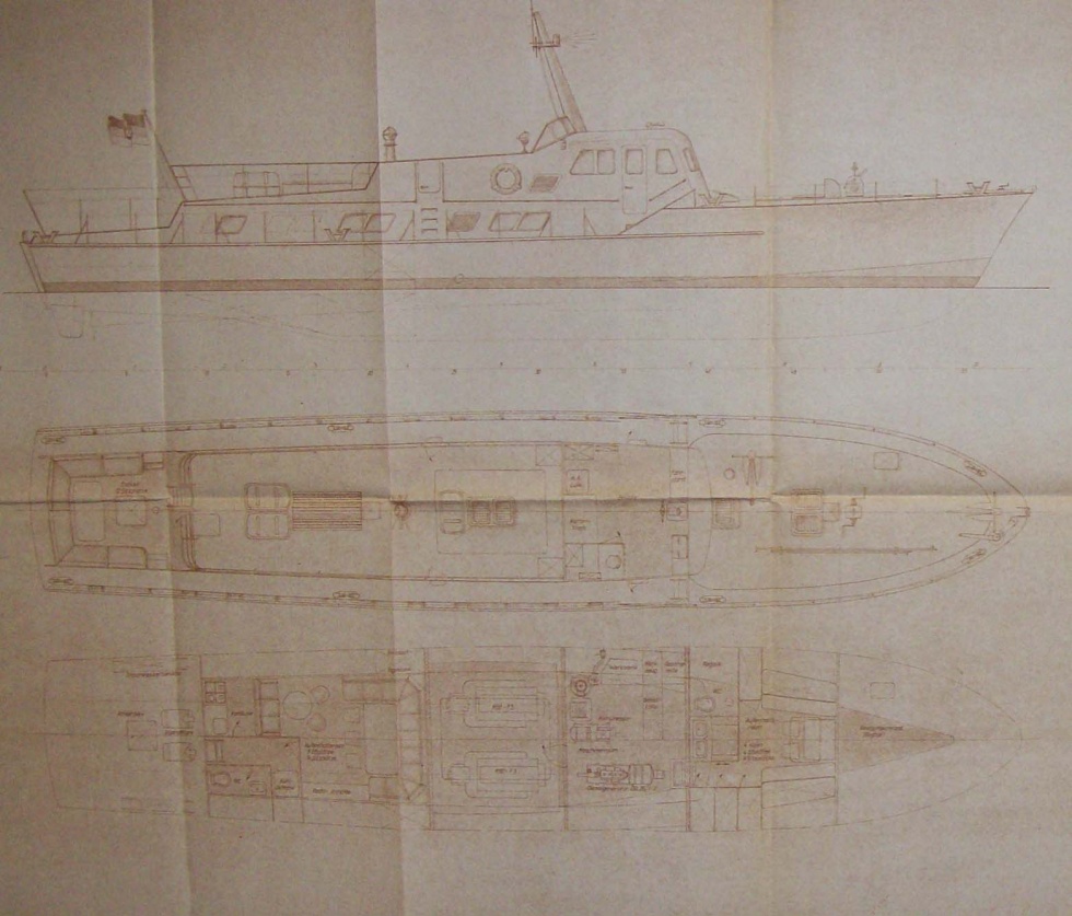 Konstruktionszeichnungen für 26 m Barkasse (Binnenschifffahrtsmuseum Oderberg CC BY-NC-SA)