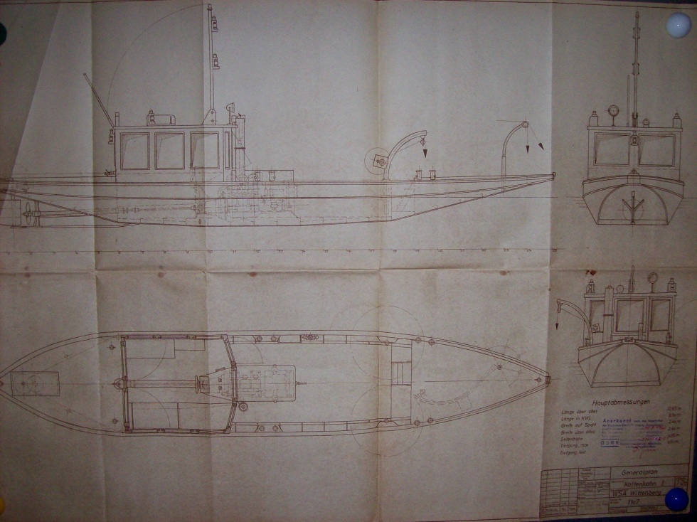 Konstruktionszeichnung Kaffenkahn (Binnenschifffahrtsmuseum Oderberg CC BY-NC-SA)