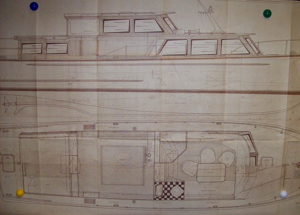 Konstruktionszeichnungen Motoryacht Typ SG/2 (Binnenschifffahrtsmuseum Oderberg CC BY-NC-SA)