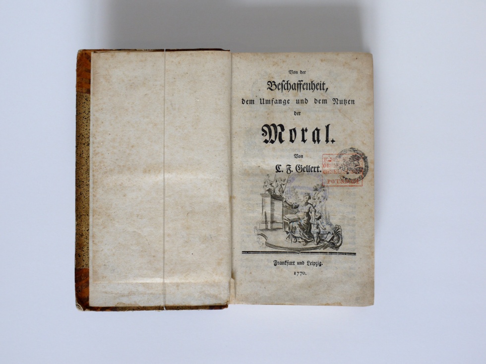 Gellert, C. F., Von der Beschaffenheit, dem Umfange und dem Nutzen der Moral. 1770 (Rochow-Museum Reckahn CC BY-NC-SA)