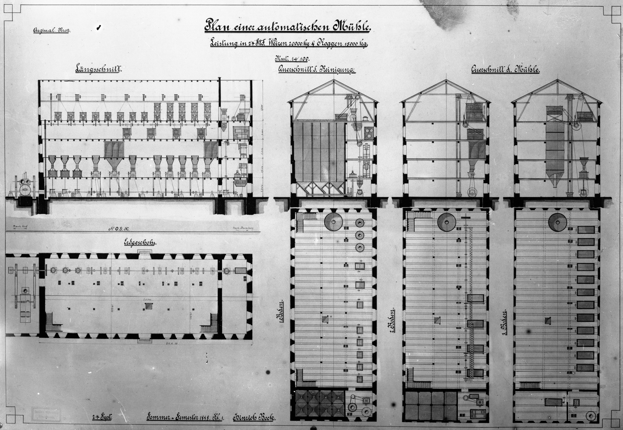 Plan einer automatischen Mühle (Historische Mühle von Sanssouci CC BY-NC-SA)