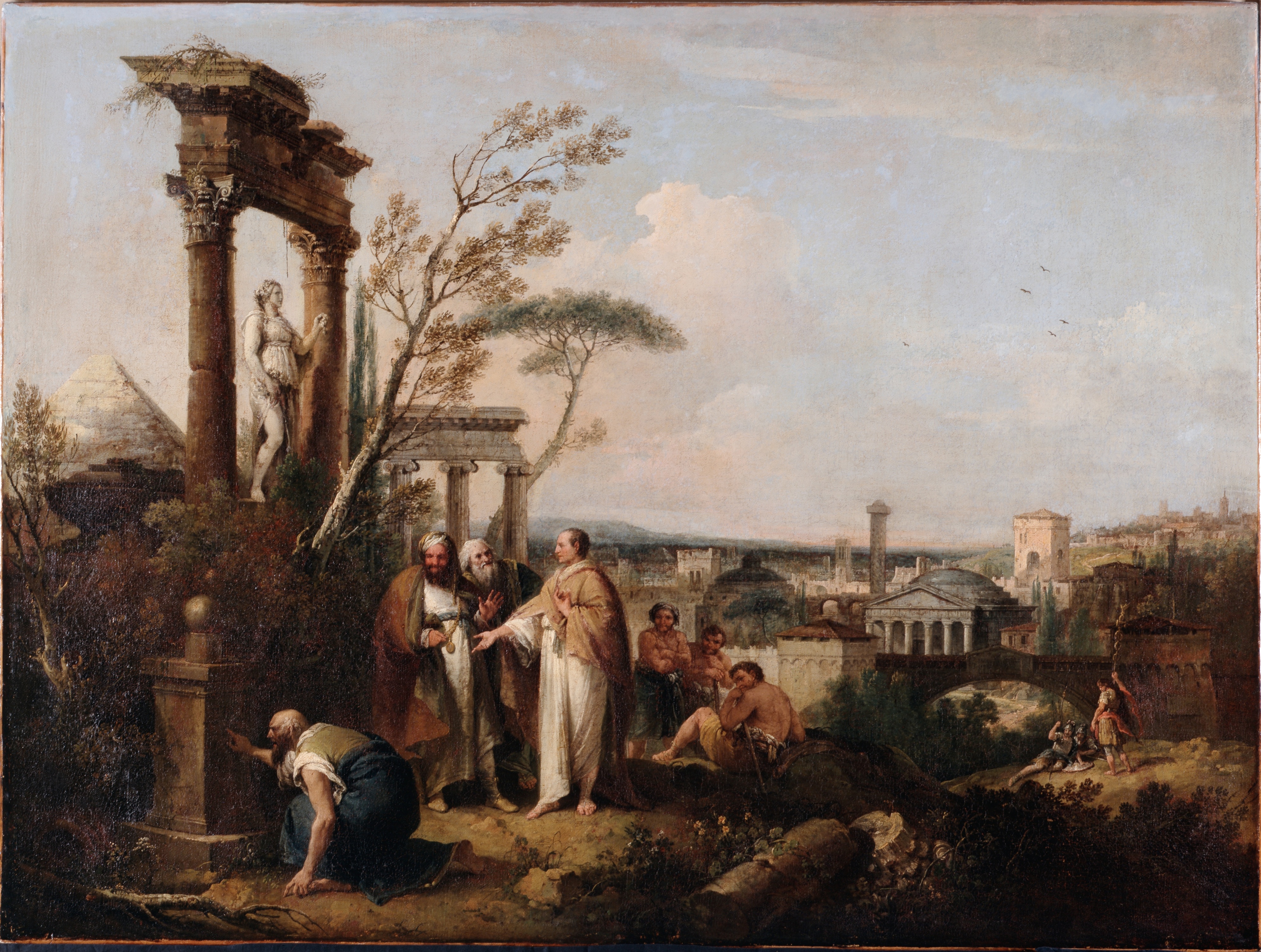 Zuccarelli, Francesco: Cicero entdeckt das Grabmal des Archimedes, 1747, GK I 5663. (Stiftung Preußische Schlösser und Gärten Berlin-Brandenburg CC BY-NC-SA)