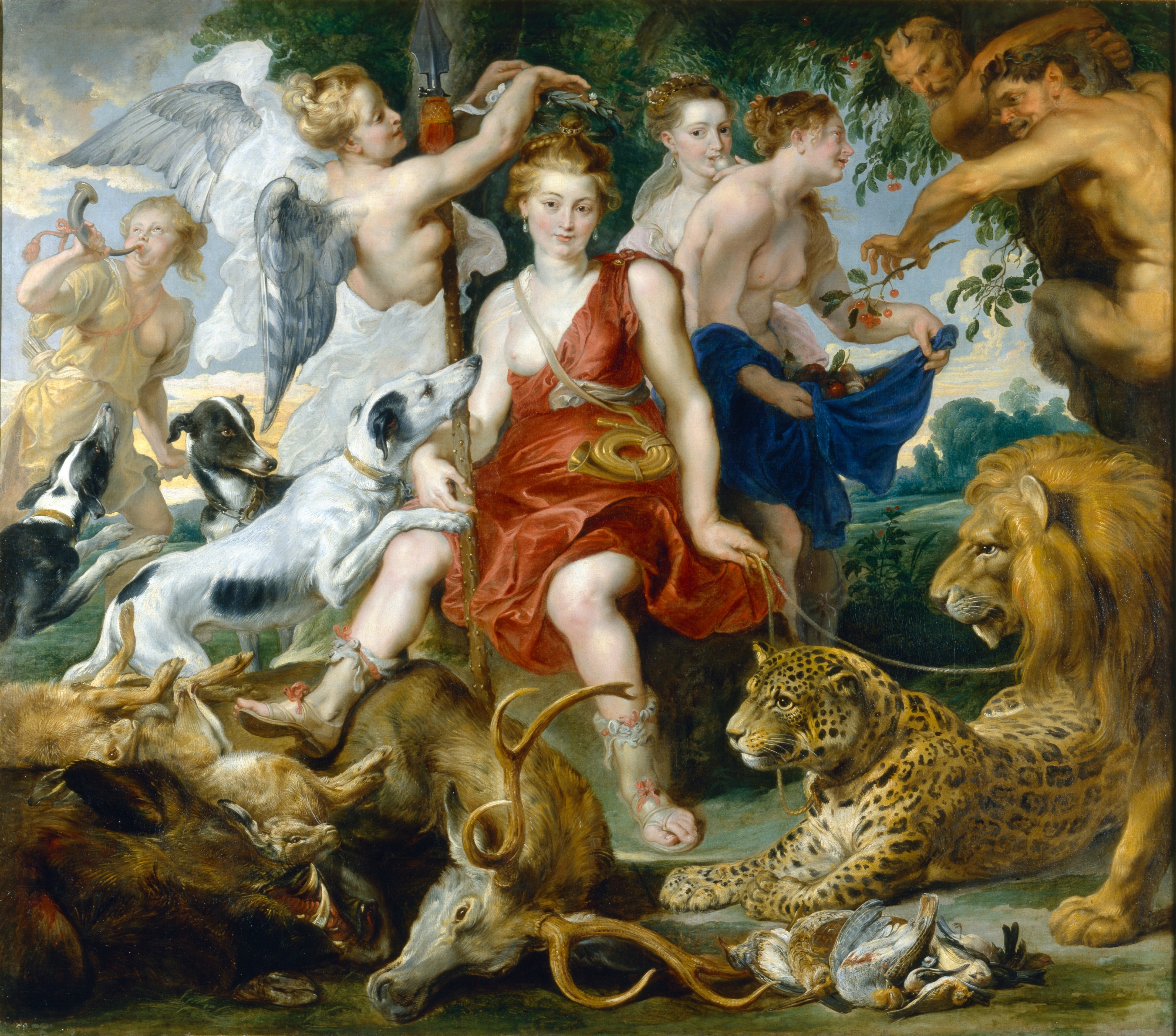 Rubens, Peter Paul / Snyders, Frans (?): Die Krönung der Diana. GK I 6293. (Stiftung Preußische Schlösser und Gärten Berlin-Brandenburg CC BY-NC-SA)