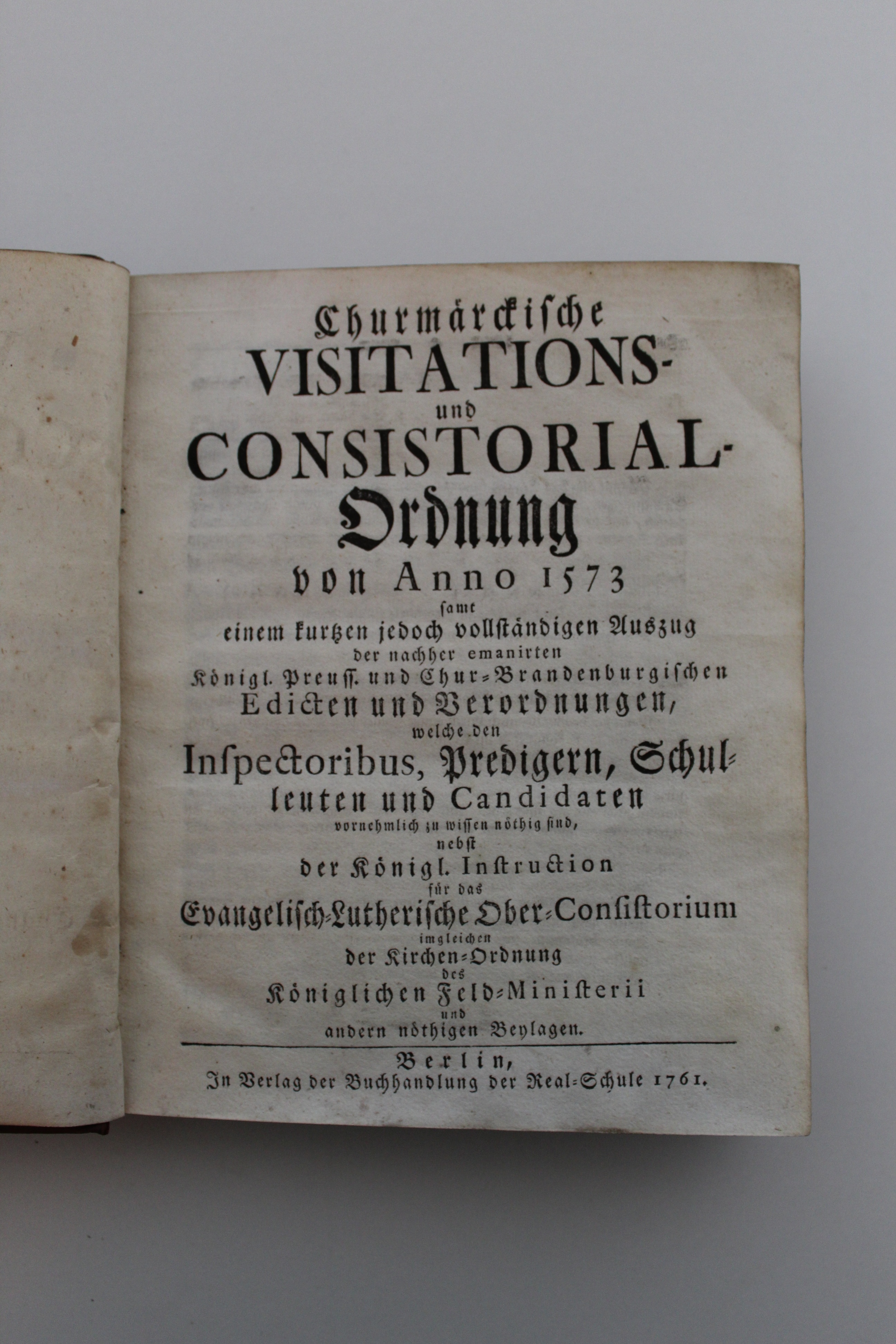 Churmärckische Visitations- und Consistorial-Ordnung von Anno 1573. (Reckahner Museen CC BY-NC-SA)