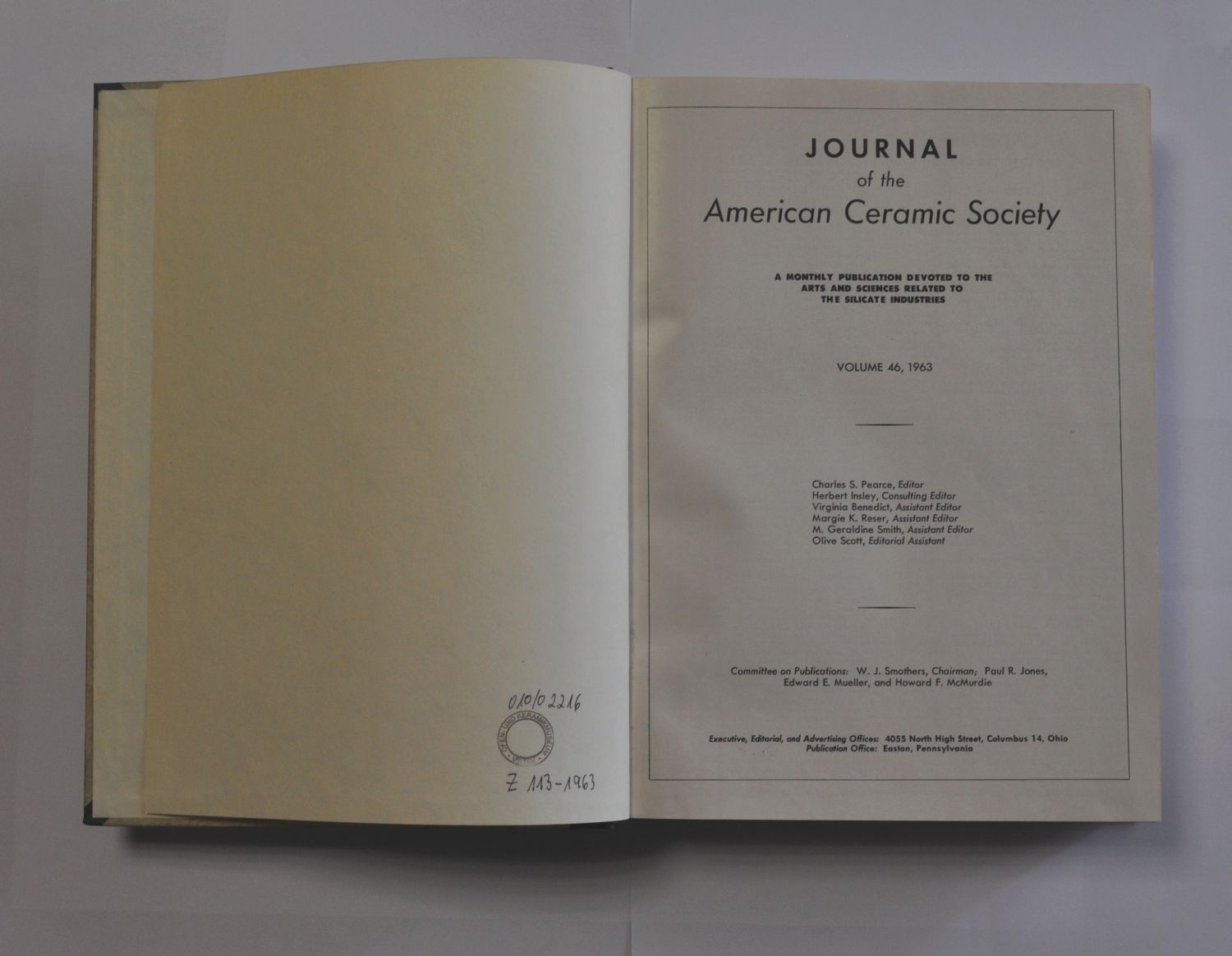 Journal of the American Ceramic Society (Ofen- und Keramikmuseum Velten CC BY-NC-SA)