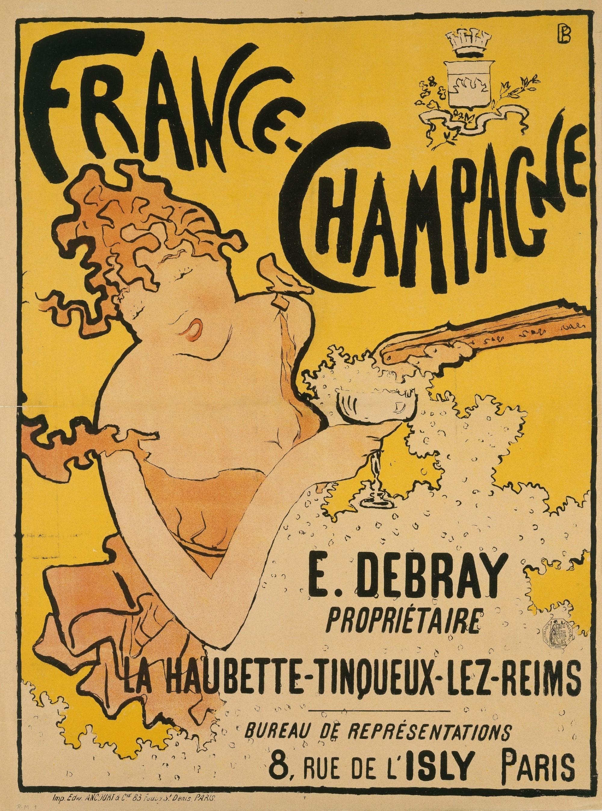 Plakat für France-Champagne (Kunsthalle Bremen - Der Kunstverein in Bremen CC BY-NC-SA)