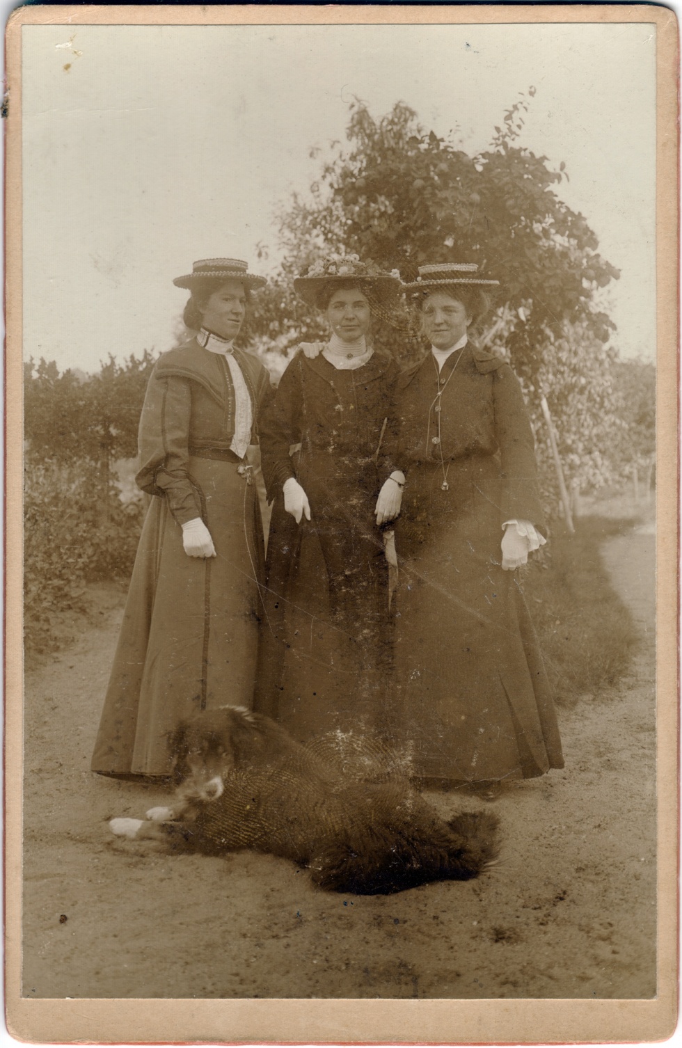 Drei Frauen mit Hund (Fotosammlung Stefan Rohde-Enslin CC BY-NC-SA)