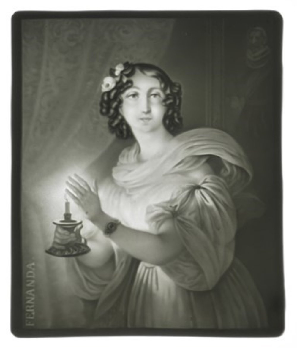 Lithophanie-Platte "Fernanda, mit einem Lichte in der Hand" (Sammlung "S", Wuppertal CC BY-NC-SA)
