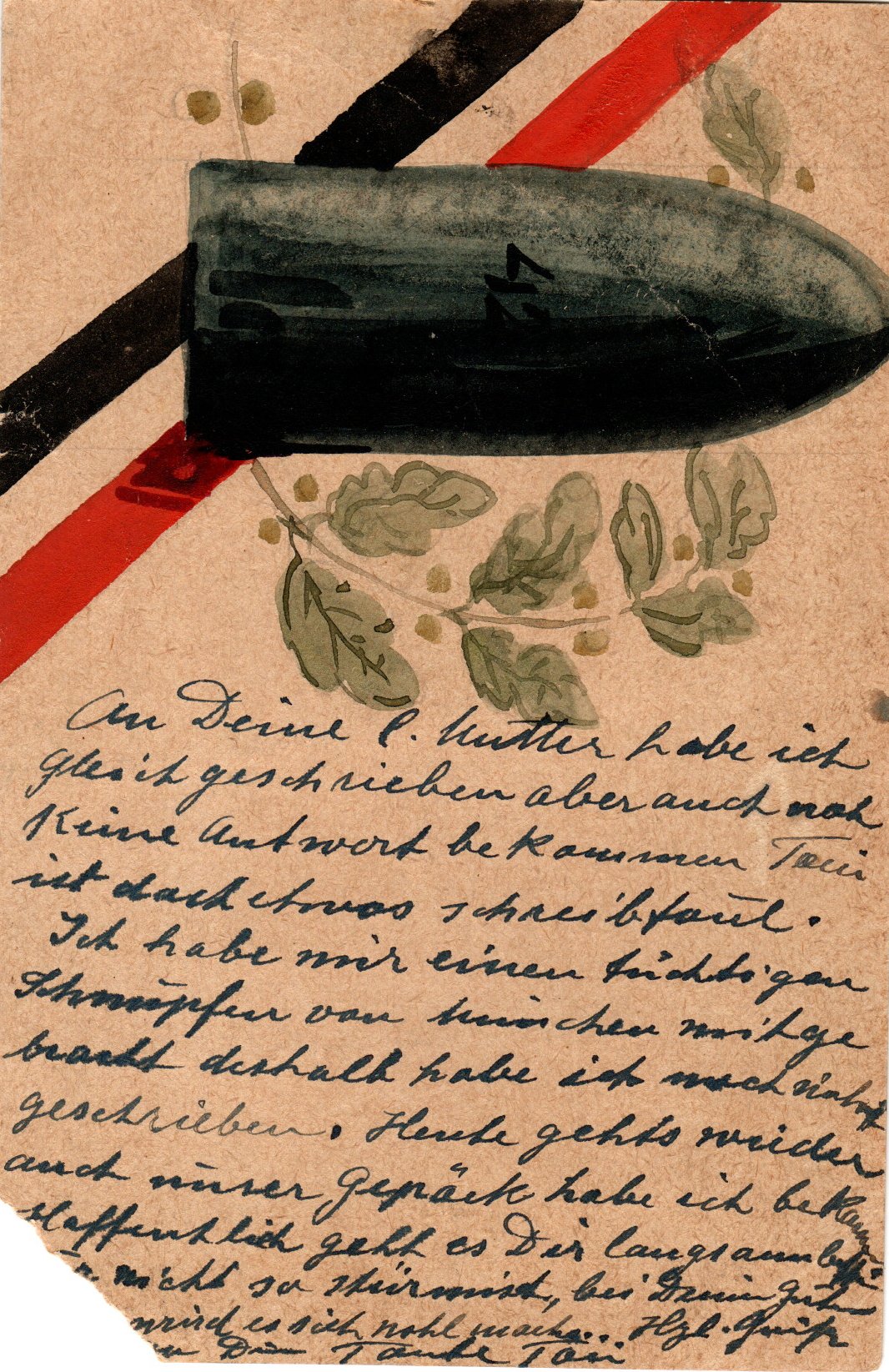 Motiv-Postkarte "Patrone" selbstgemalt (Historien-Archiv-Engelmann (HAE) CC BY-NC-SA)