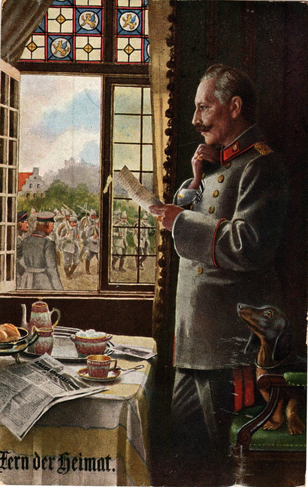Motiv-Postkarte ""Wilhelm II - Fern der Heimat" (Historien-Archiv-Engelmann (HAE) CC BY-NC-SA)