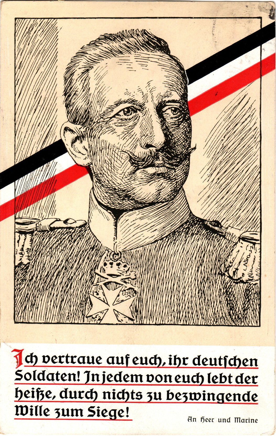 Motiv-Postkarte "Wilhelm II - Ich vertraue auf euch" (Historien-Archiv-Engelmann (HAE) CC BY-NC-SA)