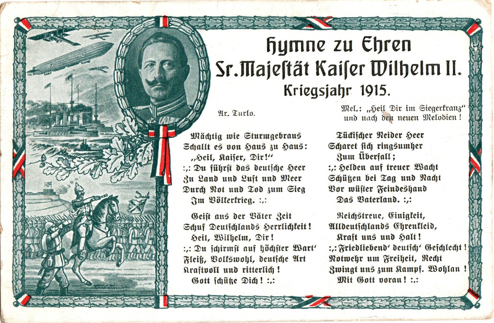Motiv-Postkarte "Hymne zu Ehren - Wilhelm II" (Historien-Archiv-Engelmann (HAE) CC BY-NC-SA)