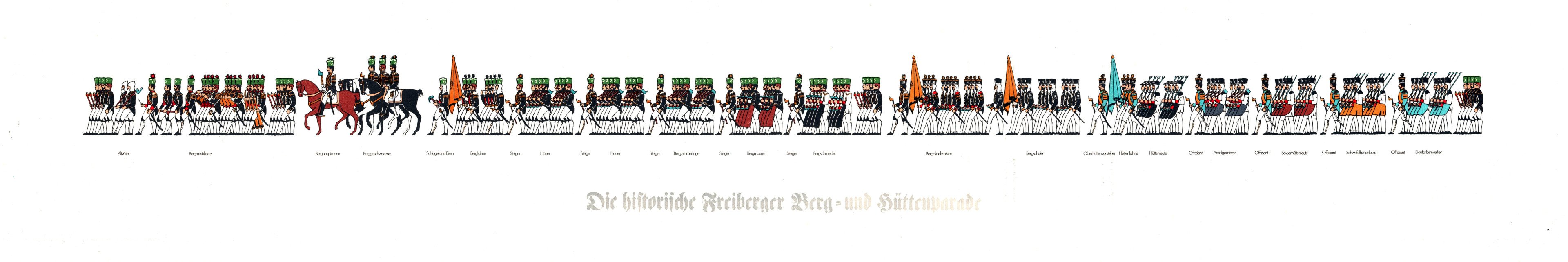 Die historische Freiberger Berg- und Hüttenparade (Archiv SAXONIA-FREIBERG-STIFTUNG CC BY-NC-SA)