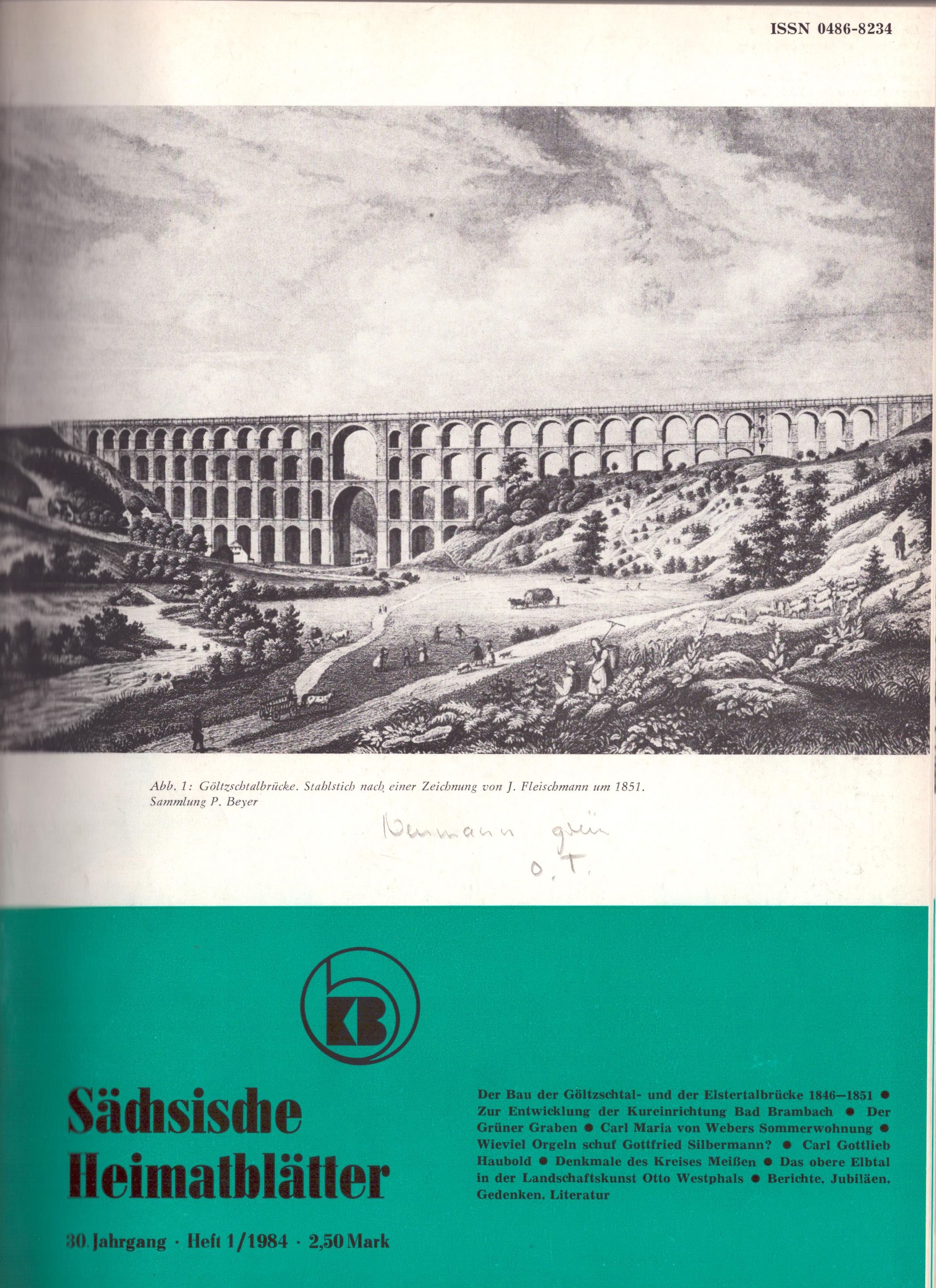 Sächsische Heimatblätter 30. Jahrgang - Heft 1 - 6/1984 (Archiv SAXONIA-FREIBERG-STIFTUNG CC BY-NC-SA)
