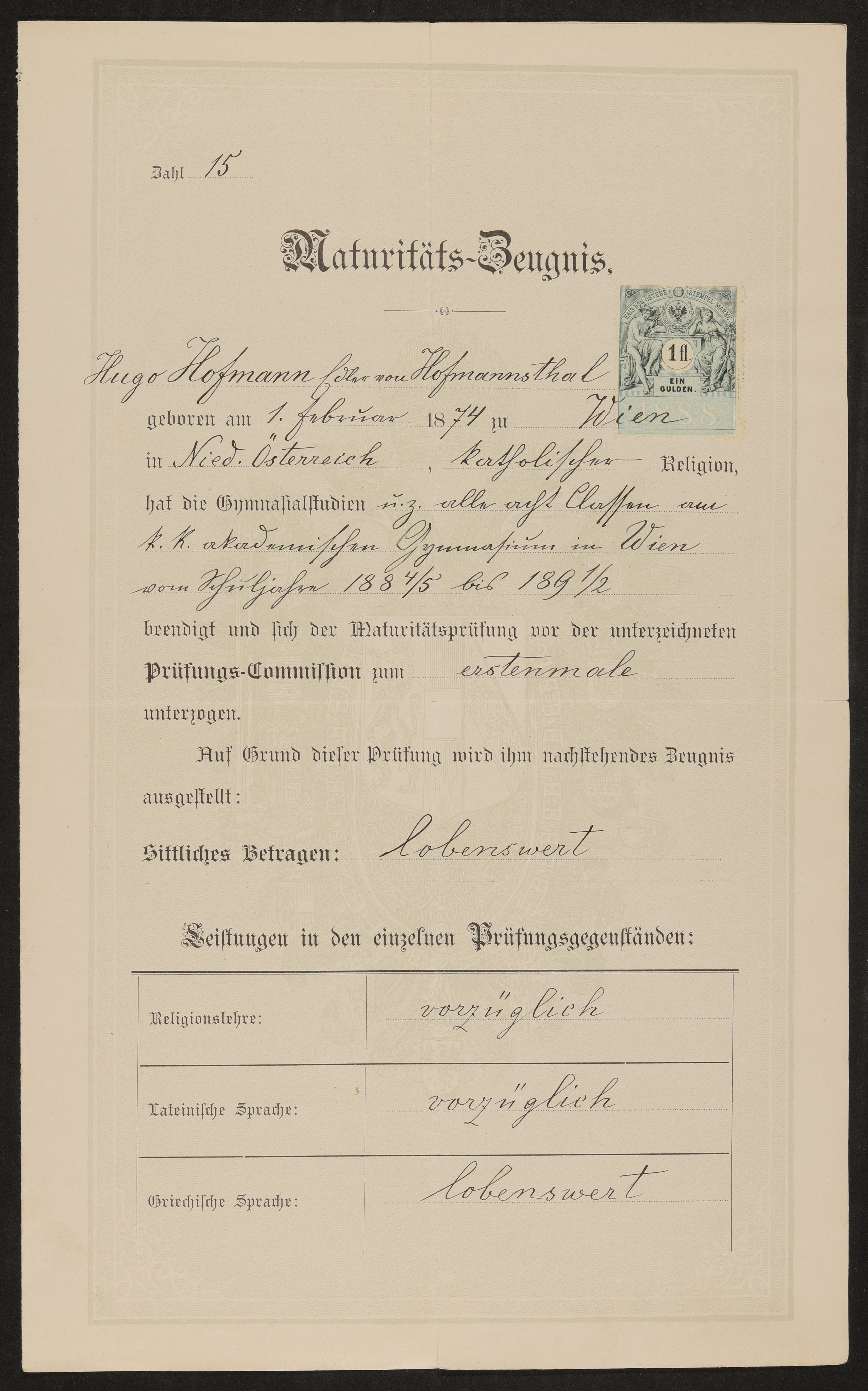 Material zu Hugo von Hofmannsthal (Freies Deutsches Hochstift / Frankfurter Goethe-Museum CC BY-NC-SA)