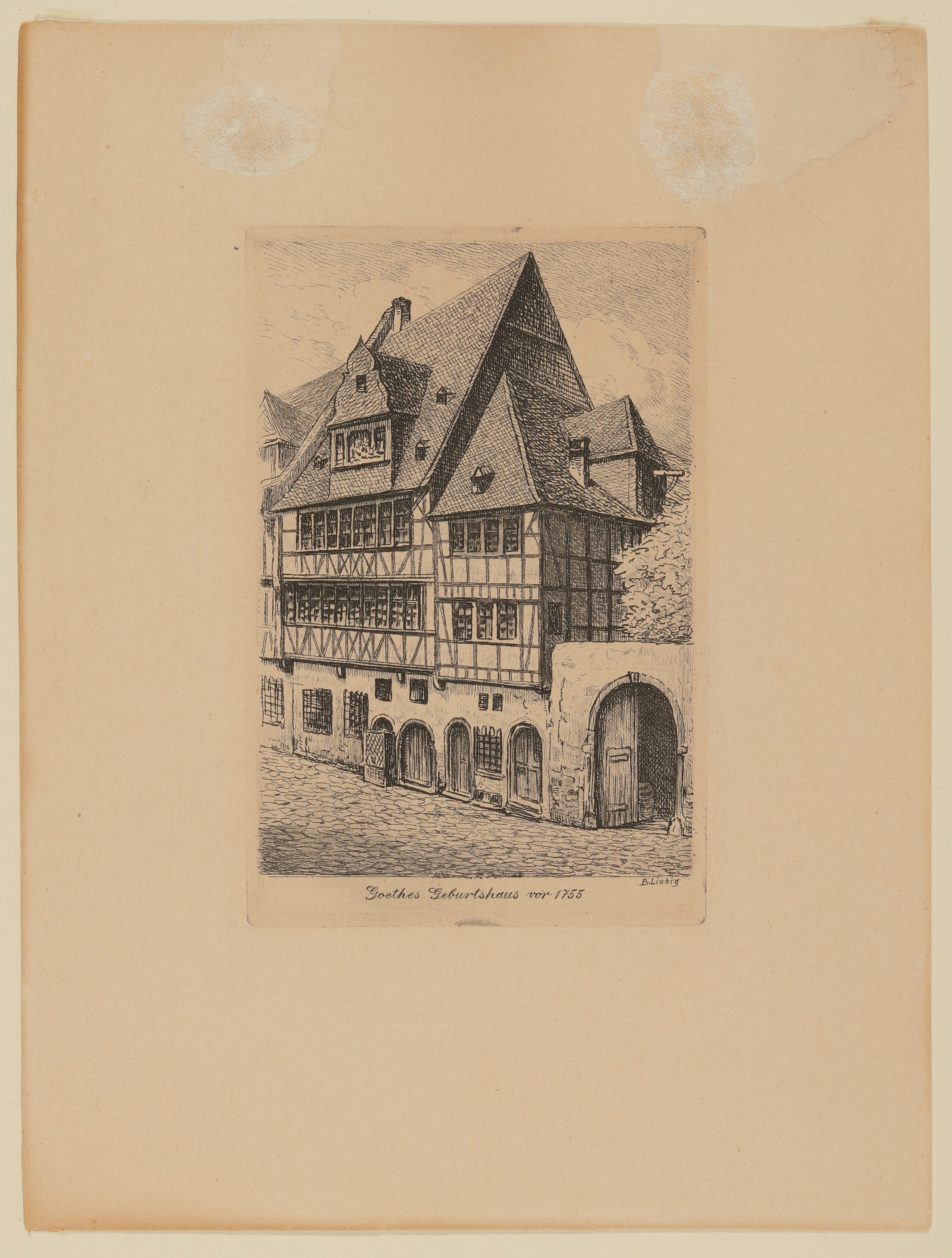 Goethe-Haus. Straßenfront vor 1755. (Freies Deutsches Hochstift / Frankfurter Goethe-Museum Public Domain Mark)