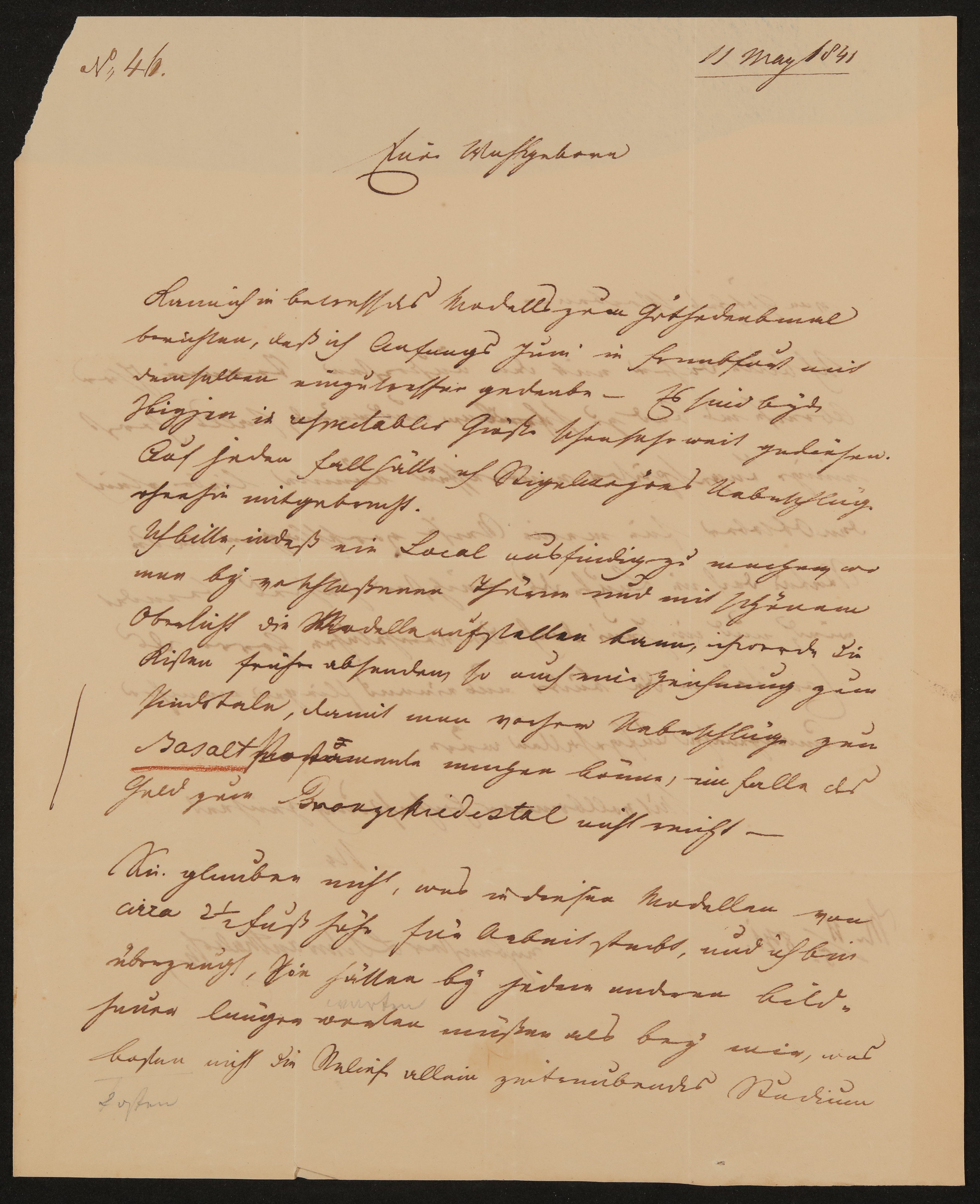 Brief von Ludwig Schwanthaler an Friedrich John vom 11.05.1841 (Freies Deutsches Hochstift / Frankfurter Goethe-Museum Public Domain Mark)