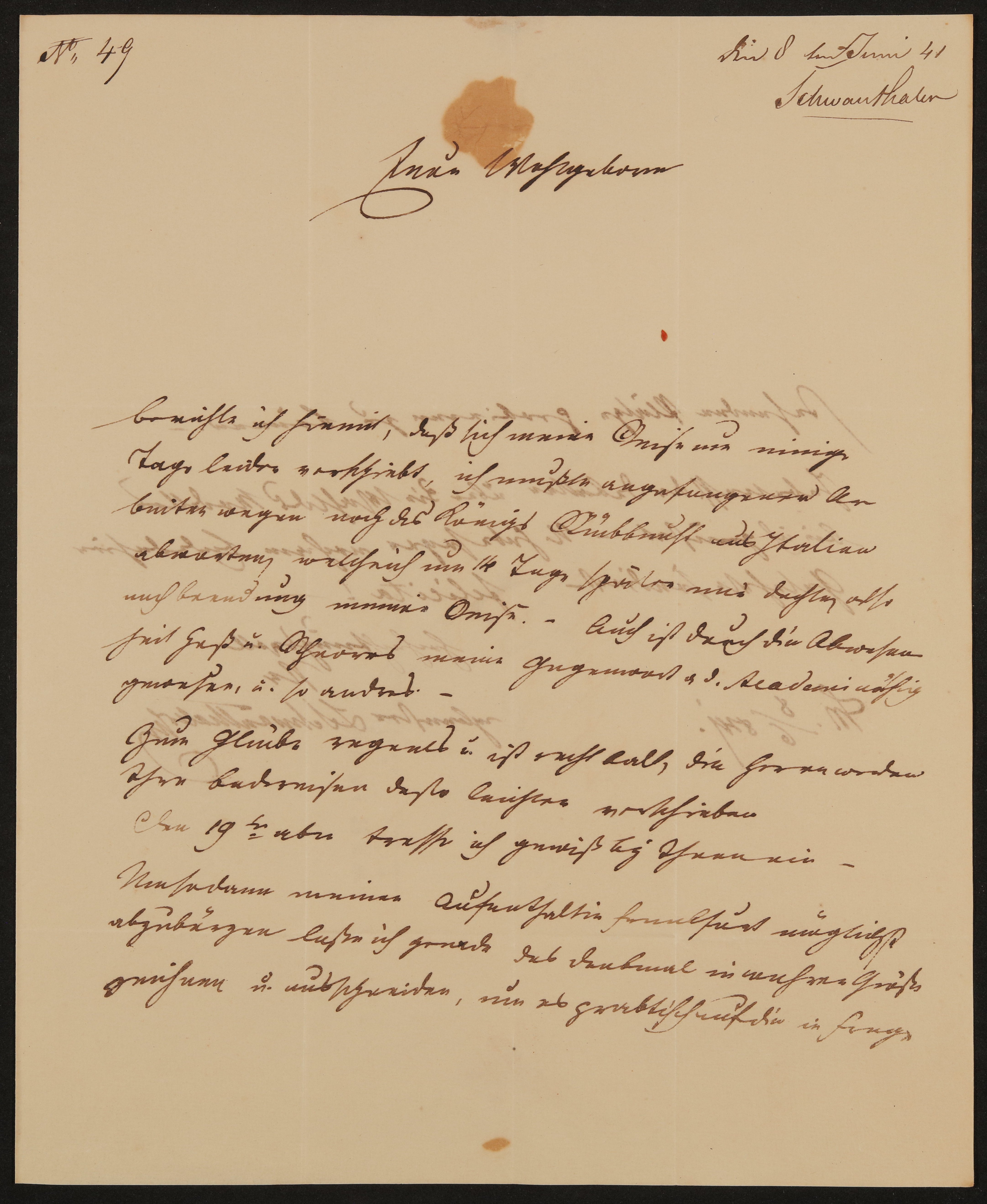 Brief von Ludwig Schwanthaler an Friedrich John vom 08.06.1841 (Freies Deutsches Hochstift / Frankfurter Goethe-Museum Public Domain Mark)