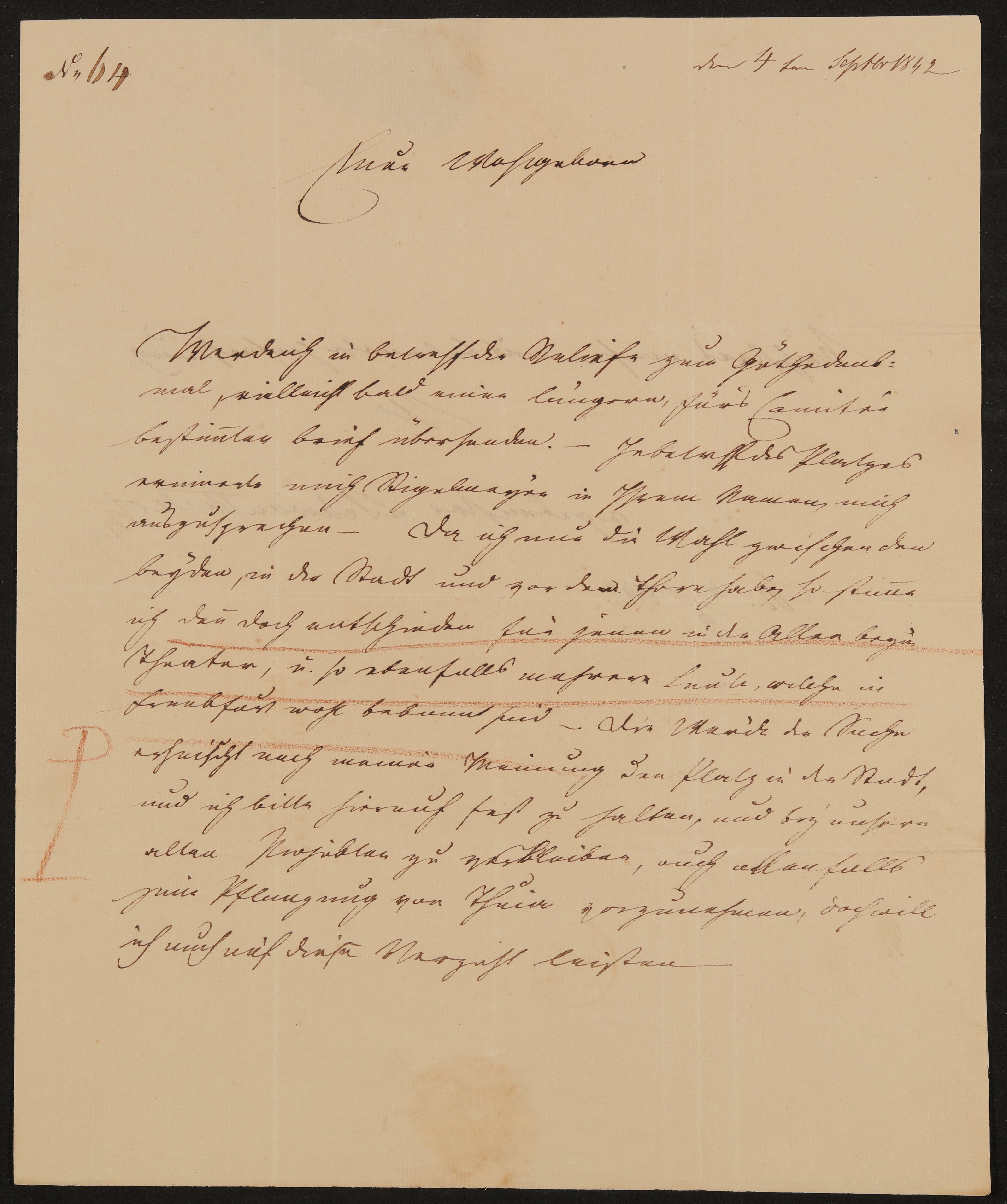 Brief von Ludwig Schwanthaler an Friedrich John vom 04.09.1842 (Freies Deutsches Hochstift / Frankfurter Goethe-Museum Public Domain Mark)