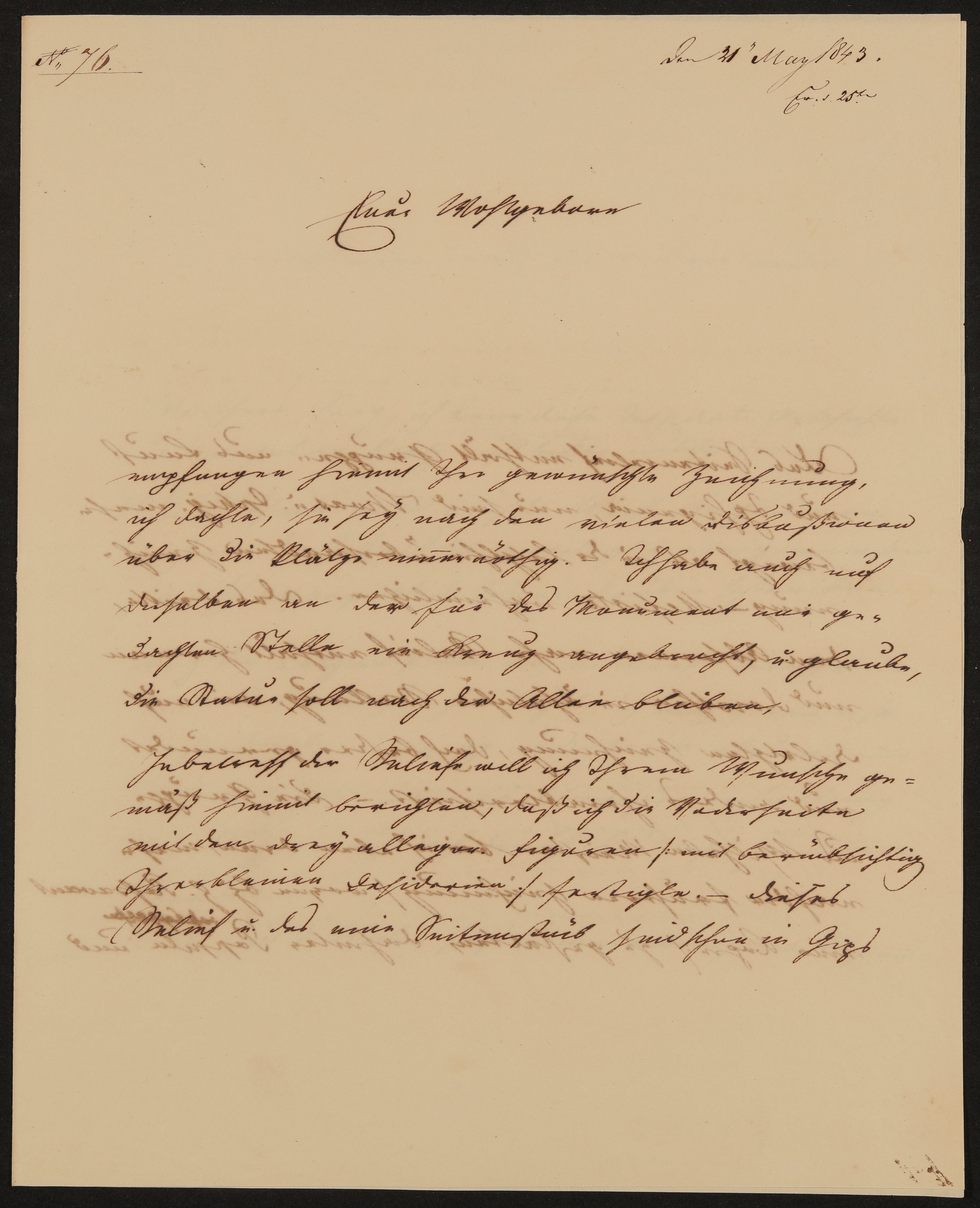 Brief von Ludwig Schwanthaler an Friedrich John vom 21.05.1843 (Freies Deutsches Hochstift / Frankfurter Goethe-Museum Public Domain Mark)