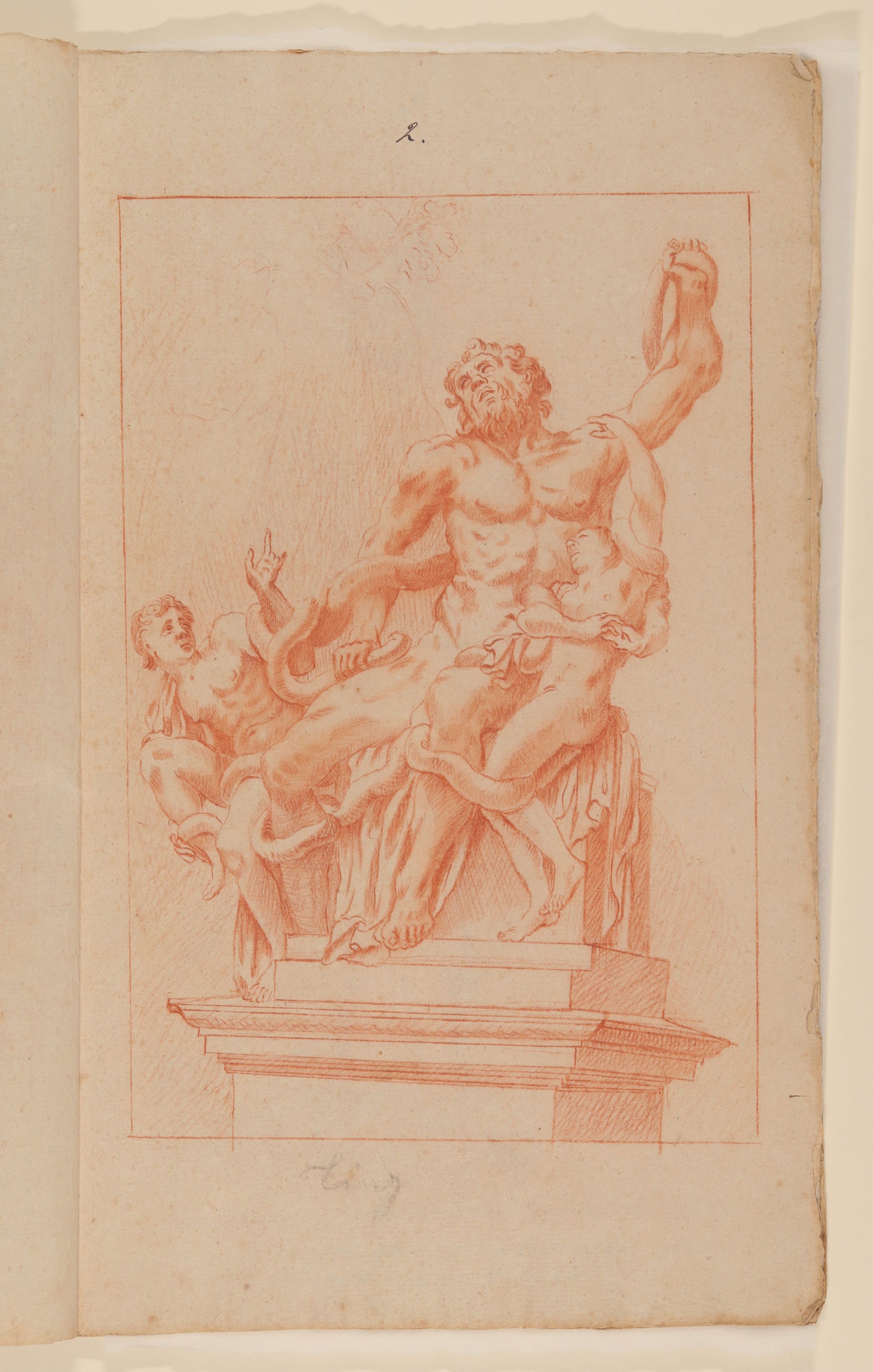 Die Laokoongruppe [nach Tafel 1 von François Perriers "Icones et Segmenta Nobilium Signorum et Statuarum..." (1638)] (Freies Deutsches Hochstift CC BY-NC-SA)