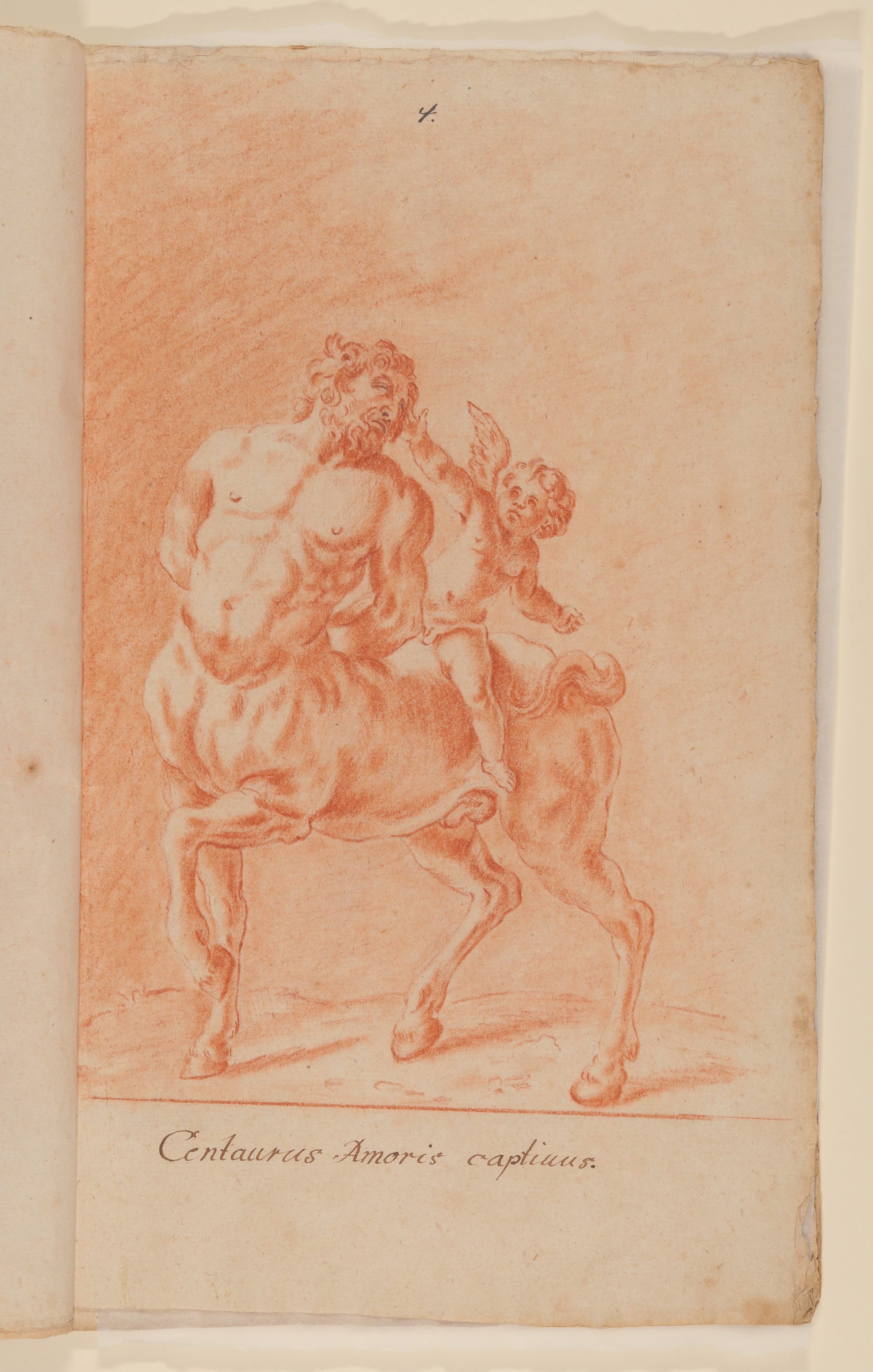 Kentaur, von Cupido gezähmt [nach Tafel 7 von François Perriers "Icones et Segmenta Nobilium Signorum et Statuarum..." (1638)] (Freies Deutsches Hochstift CC BY-NC-SA)